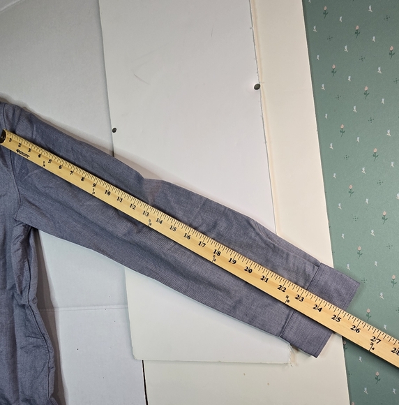 A.P.C. Dress Shirt Buttun Up Collar Blue Oxford Cut Long-sleeved Buttons On Cuff - Picture 11 of 11